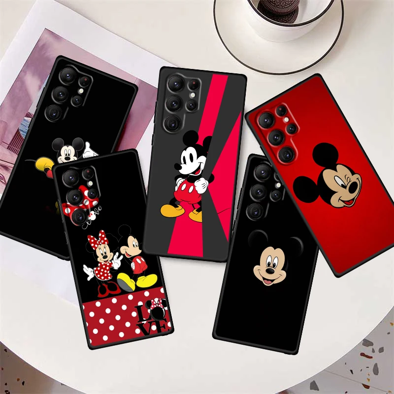 

Cartoon Cute Mickey Mouse Phone Case For Samsung Galaxy S23 S22 S21 S20 FE S10 S10E S9 Plus Ultra Pro Lite 5G Black TPU FUnda