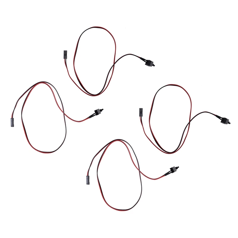 

4 Pack 2 Pin SW PC Power Cable On/Off Push Button ATX Computer Switch Wire 45Cm