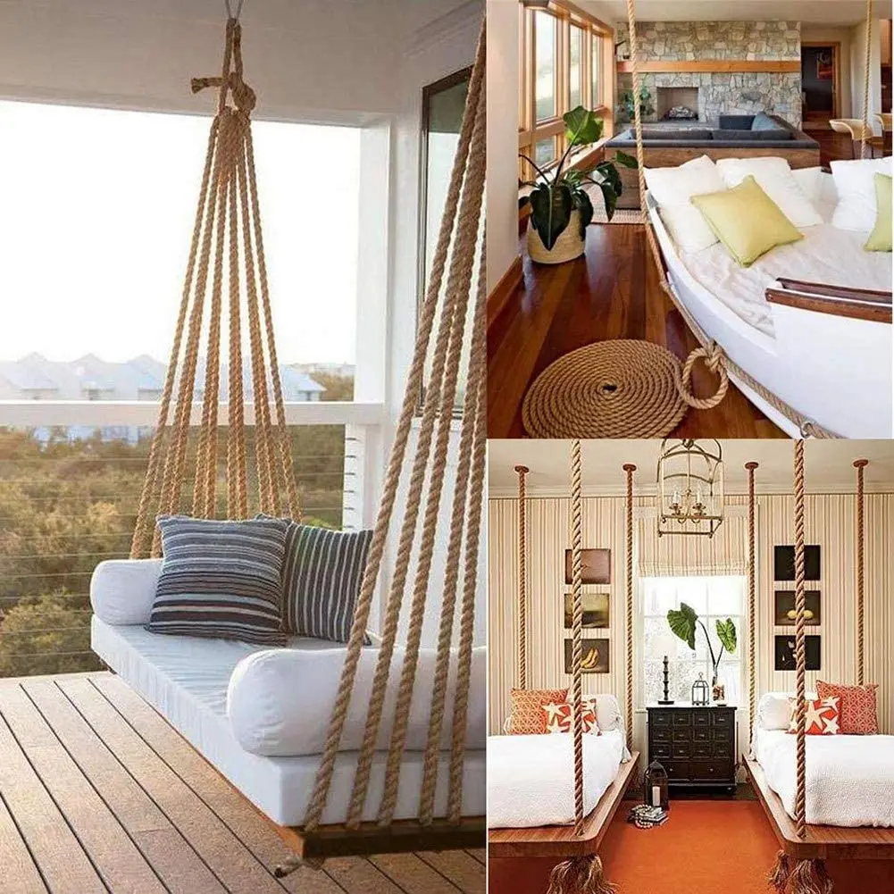 100% веревки из натурального джута веревка пеньковой для рукоделия садовый гамак