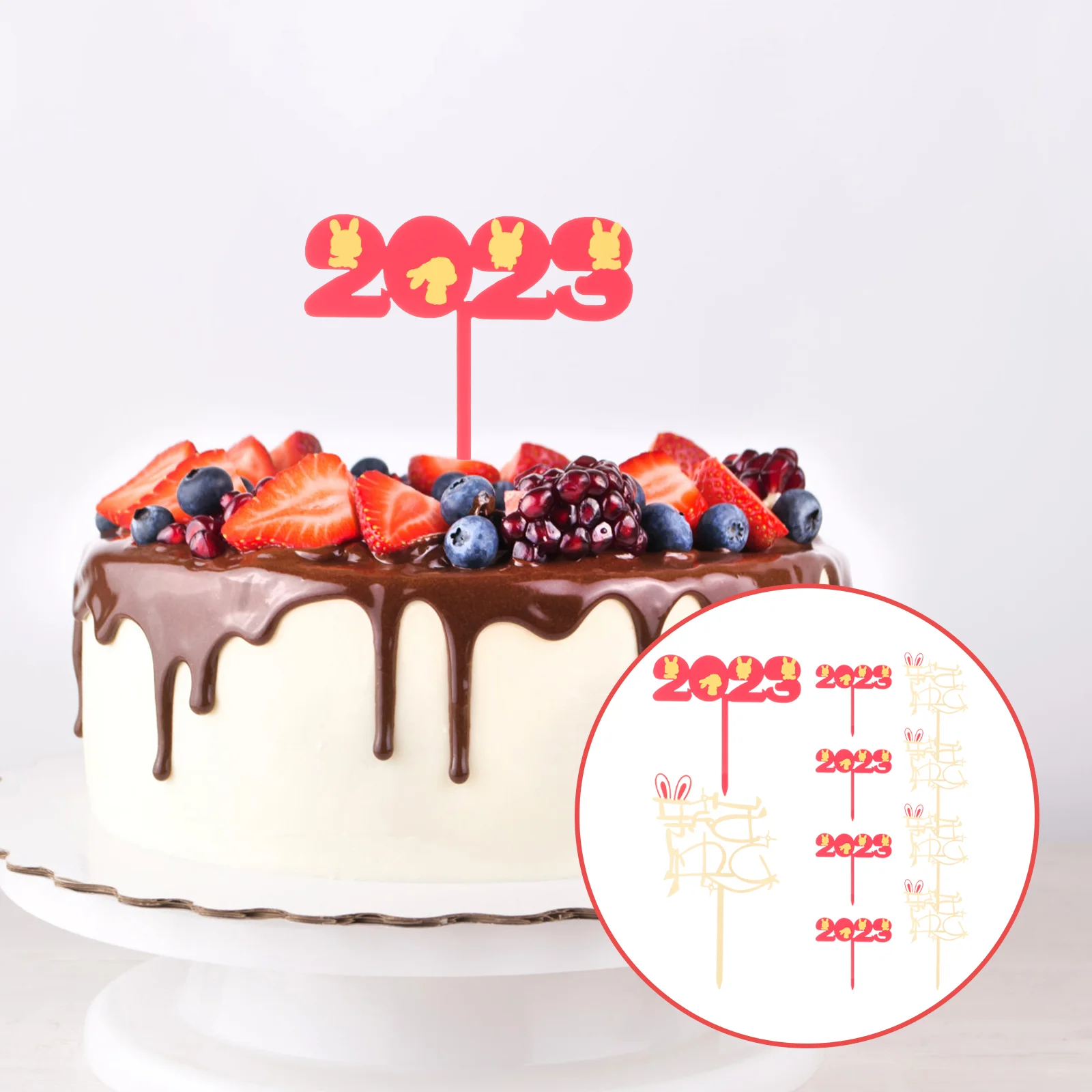 

Year New Toppers Chinese Cakes Cake Rabbit Cupcake Picks Festival Spring Party Thedecorations Supplies Dessert Topperornament