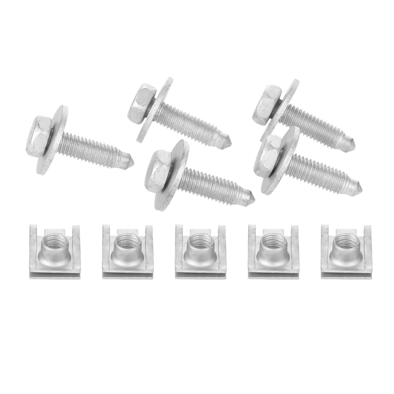 5Sets M8 Screw Bolts Spring Nuts Car Engine Under Cover Fastener Motor Bottom Shield Speed Nuts for C180 C200 C260 E200 E260