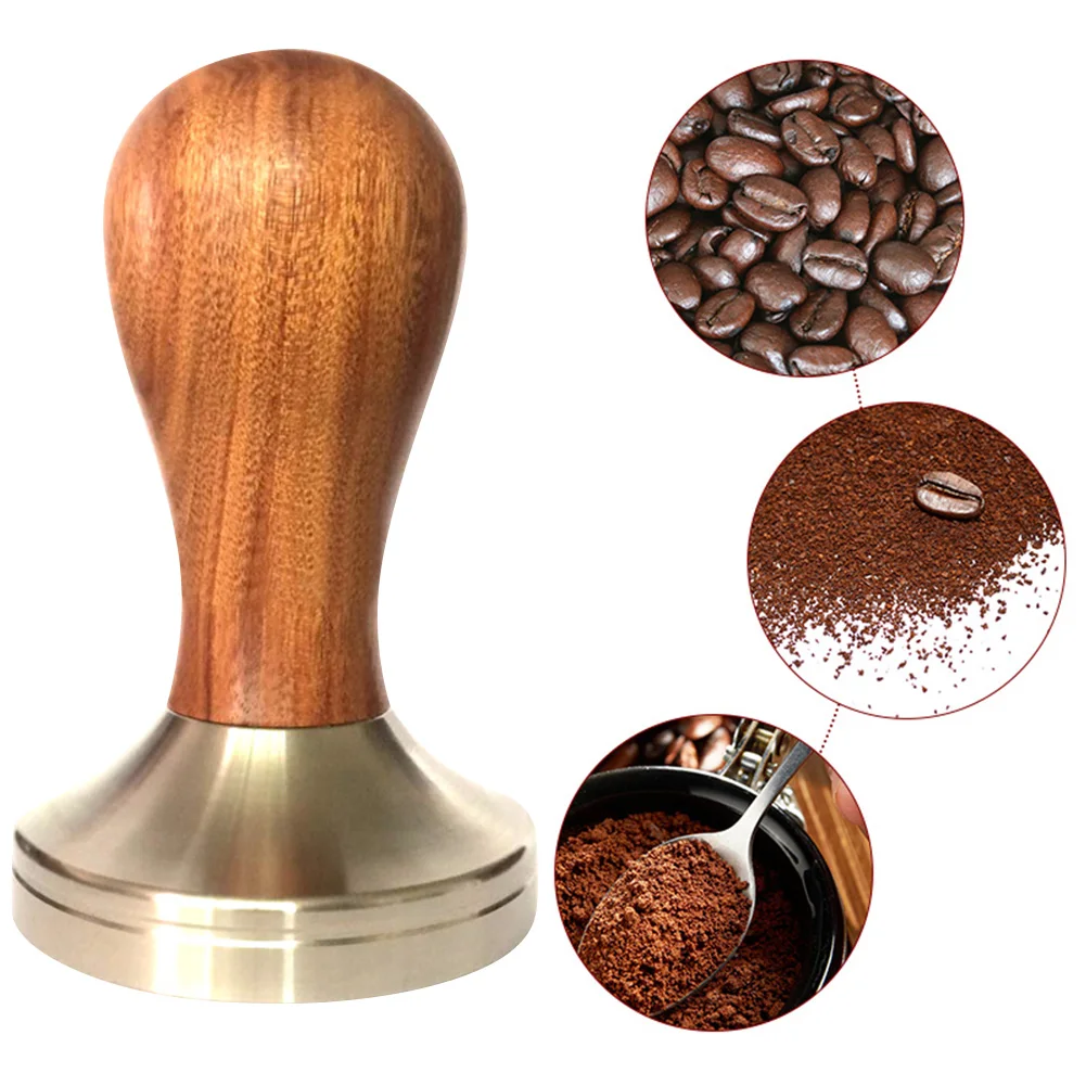 

Wooden Espresso Coffee Tamper 51mm/58mm Stainless Steel Flat Base B88 Tampers Kitchen Dining