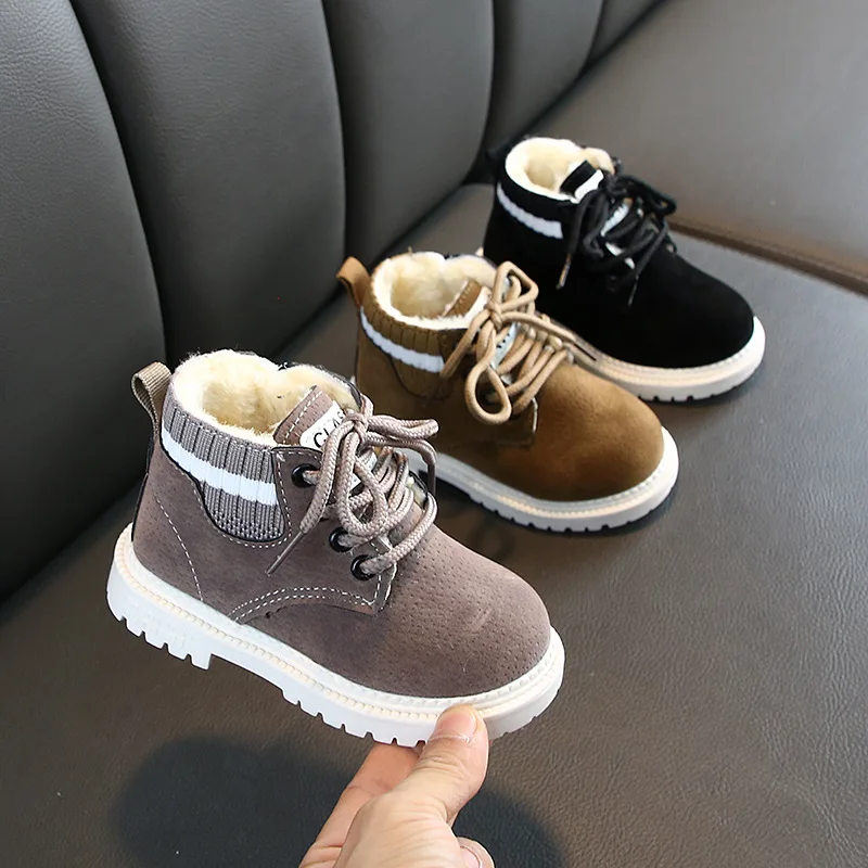 Children's Boots Casual Autumn Winter New Boots Boys Shoes Boys Fashion Leather Soft Antislip Girls Boots Sport Running Shoes