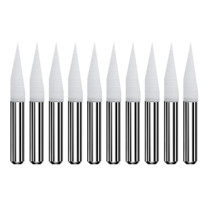 

10PCS Steel Engraving Bits 0.1mm Tip 1/8" Shank High forCNC