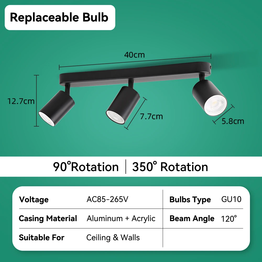 

CHENBEN Потолочный прожектор GU10 3 шт.