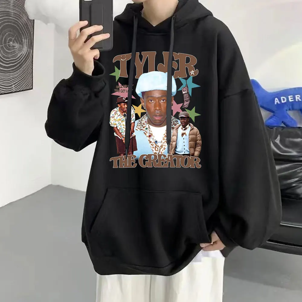 

Rapper Tyler The Creator Hoodie Men Women Black Retro Graphic Classic Winter Long Sleeve Sweatshirt Simple Unisex Tracksuit 2022