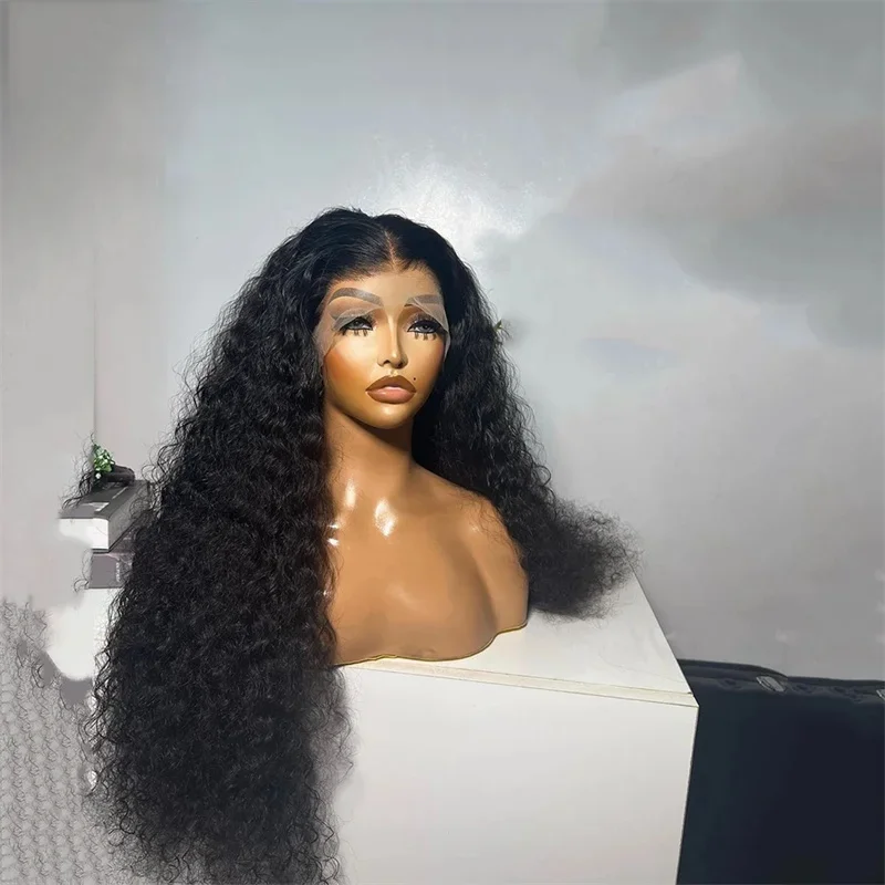 Плотность 180 26 дюймов мягкий черный курчавый вьющийся предварительно выщипанный