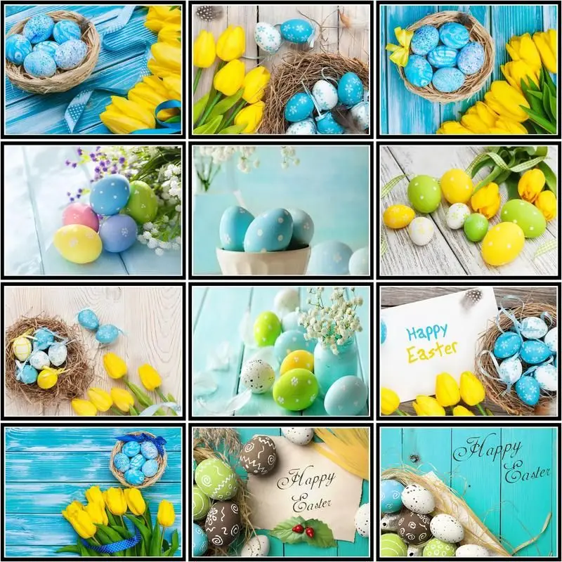 

GATYZTORY Paint By Number Colored Blue Egg Kits Diy Frame Picture By Number Yellow Lily Flowers On Canvas Home Decoration