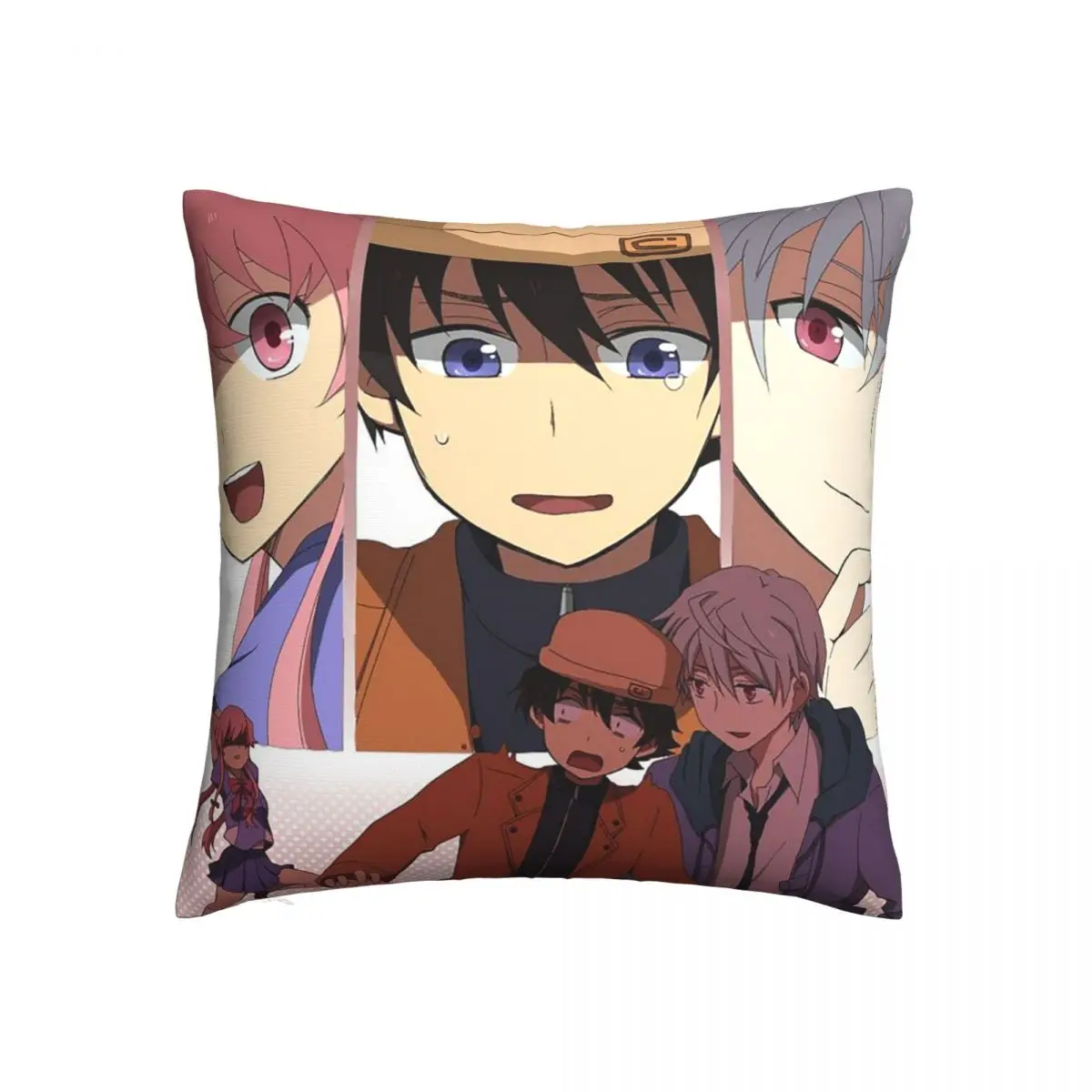 

Mirai Nikki Future Diary Square Pillow Cases Yuno Gasai Yukiteru Amano Cushion Covers Creative Polyester Pillowcase for Seat