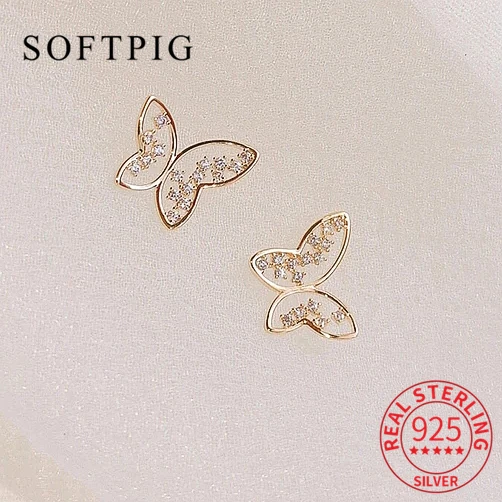 

Женские серьги-гвоздики из серебра 925 пробы с цирконом