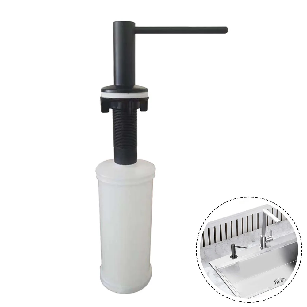 

Black Bathroom Dispenser Stainless Steel Liquid Soap Dispenser Kitchen Sink Deck Hand ABS Bottle Up To 300 Ml House Accessories
