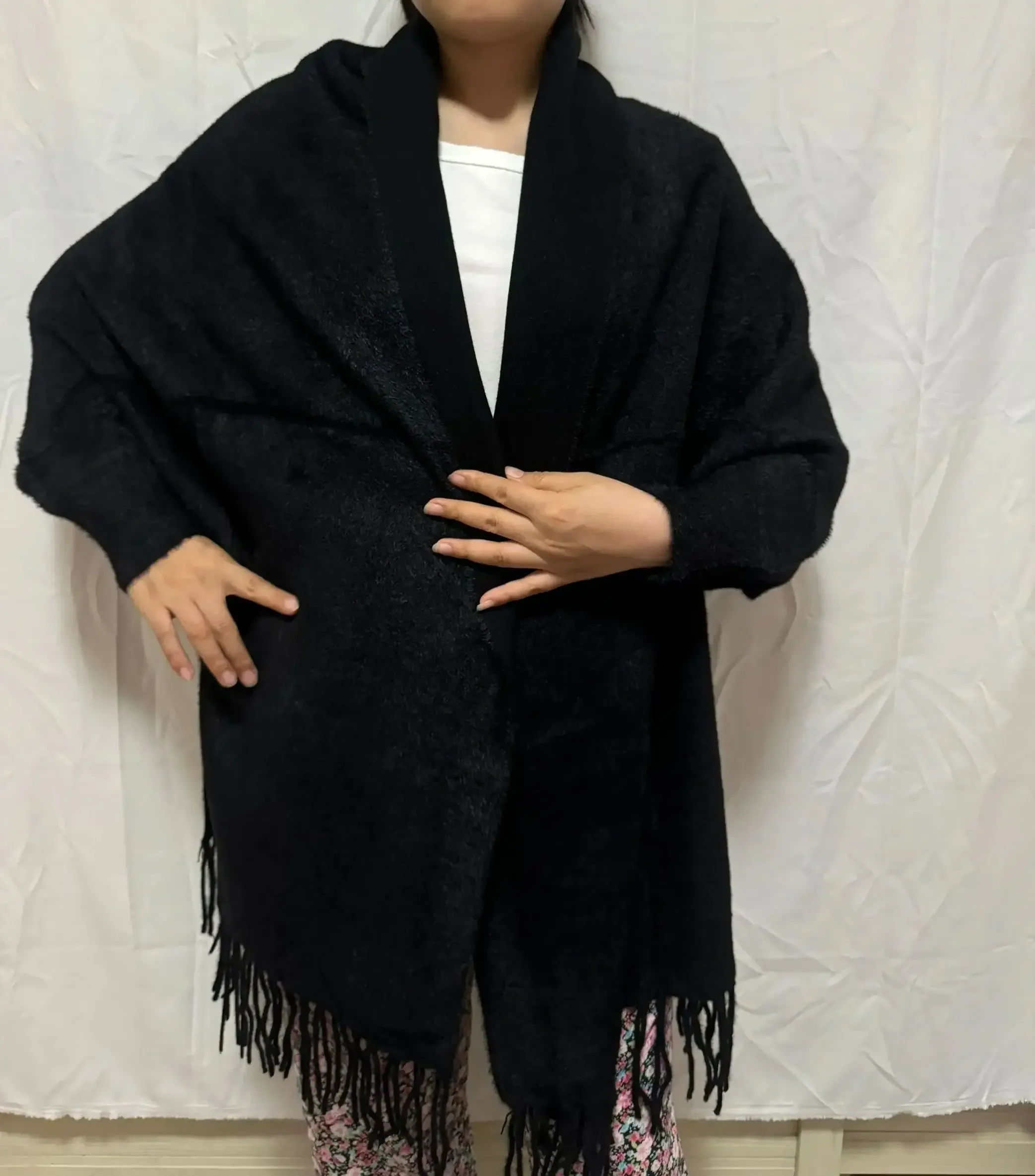 2024 женский трикотаж с кисточками больших размеров зимние длинные накидки