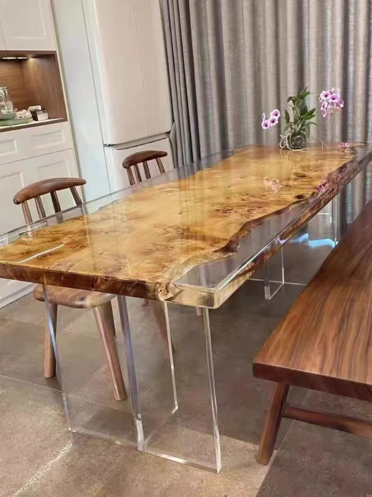 Чай из смолы эпоксидная смола прозрачный кристалл речный стол большая доска клей