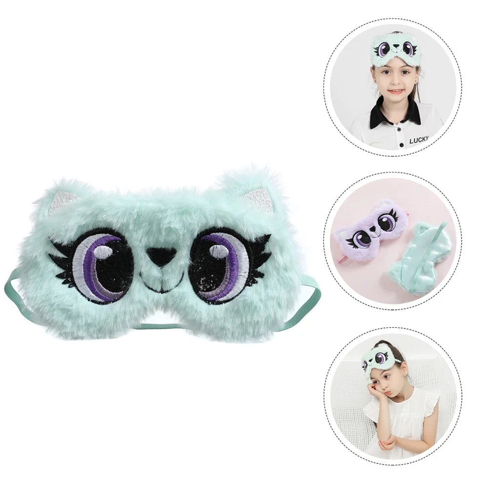 Plush Eye Mask Sleeping Shade Patch Blindfold Stuffed Animals Adults Funny Masks Shades Toddler Cover