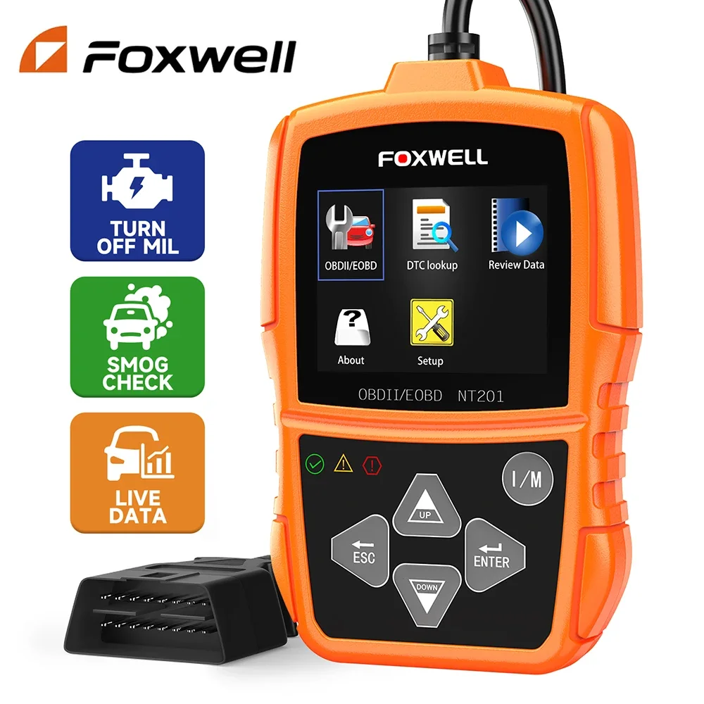 Считыватель кодов FOXWELL NT201 OBD2 сканер отключения двигателя