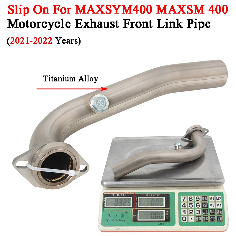Slip On For MAXSYM400 MAXSM400I 400I 2021-2022 Motorcycle Exhaust Escape Modify Front Link Pipe Connecting 51mm Moto Muffler