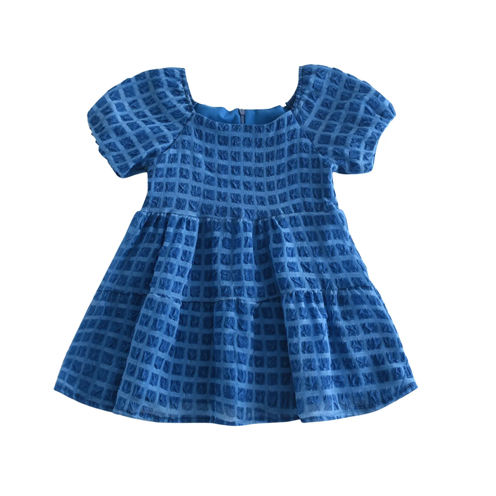 

Однотонные элегантные платья с оборками для девочек 1-6 вечерние, платья в клетку с рукавами, платье с пышной спинкой для маленьких девочек, о...