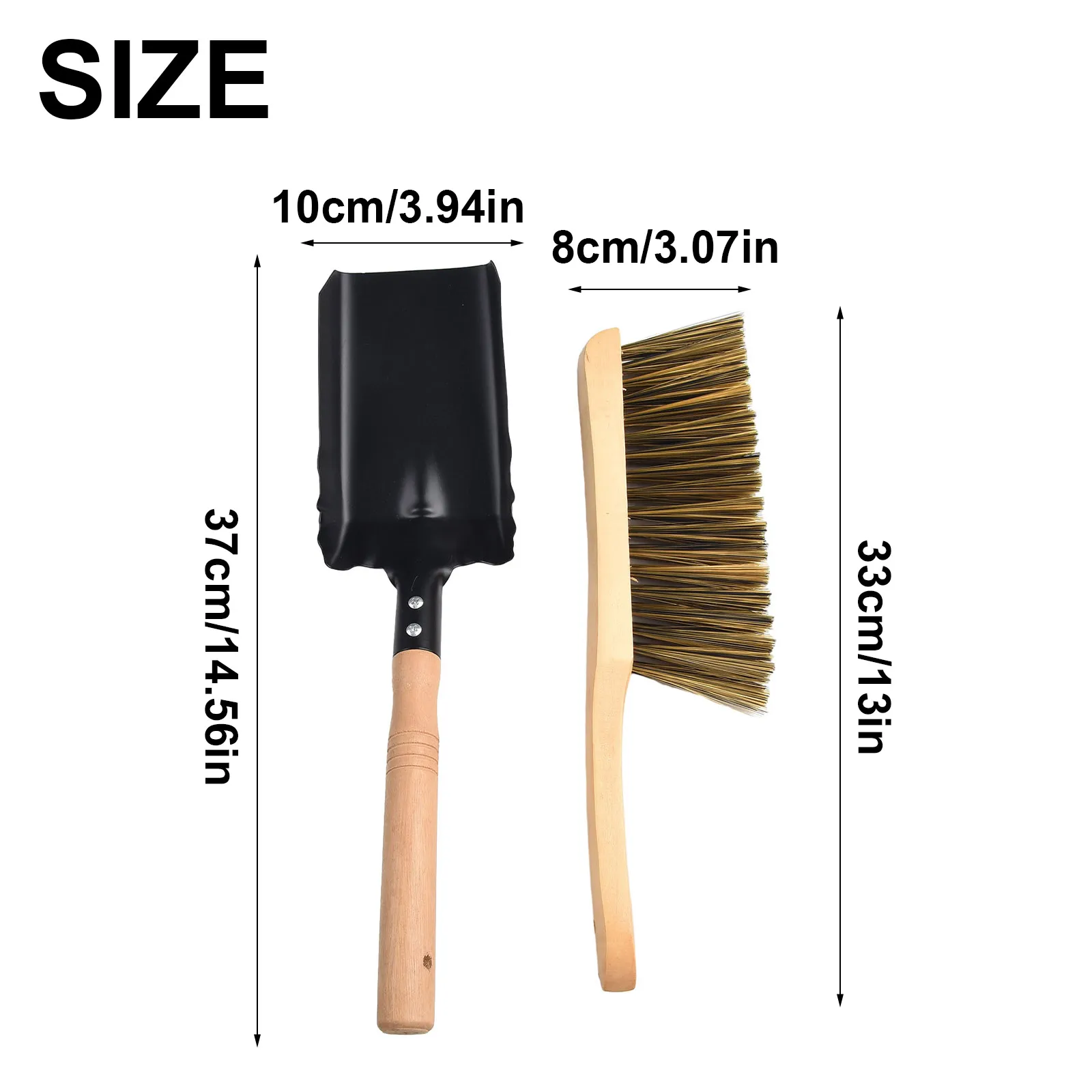 

Spade Wooden Handle Brush Plant Brown Hair Wood 33x8cm Carbon Steel Durable Home Cleaning New Fireplace Cleaning