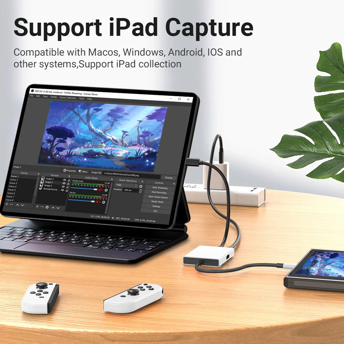 Док-станция для телевизора и видеозахвата с портами HDMI1.4 + USB3.0 PD TYPE-C