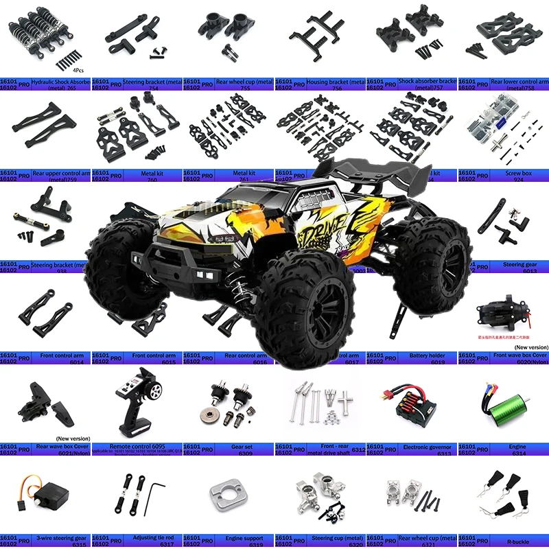 SCY 16101 16102 16103 Pro Радиоуправляемый автомобиль 1:16 Черный Модернизированные