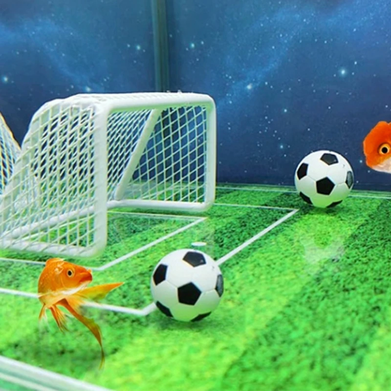 Металлические футбольные ворота для аквариумов тонущие украшения мини-голки