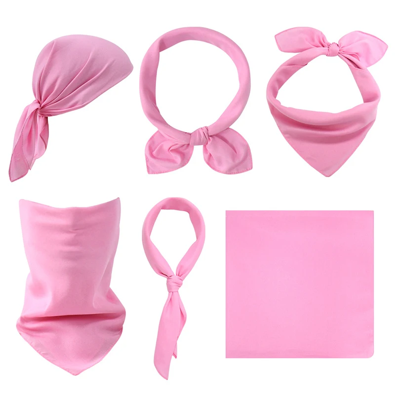 Однотонный платок для женщин и мужчин квадратные головные уборы бандана