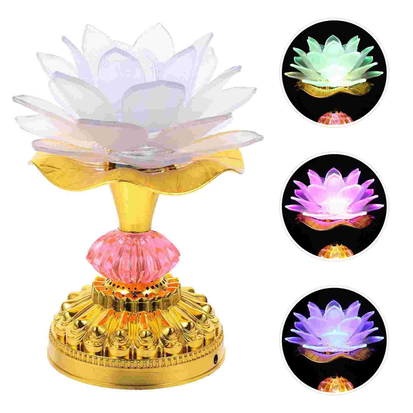 

Lamp Lotuslightled Altar Buddhism Meditation Yoga Temple Flower Night Faith Supply Supplies Decoration Hall Worship Prayer