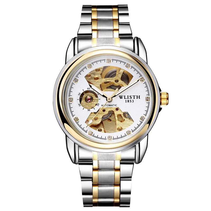 WLISTH Mens Watches Top Brand Luxury Fashion Automatic Mechanical Watch Men Steel Sport Waterproof Male Clock Relogio Masculino