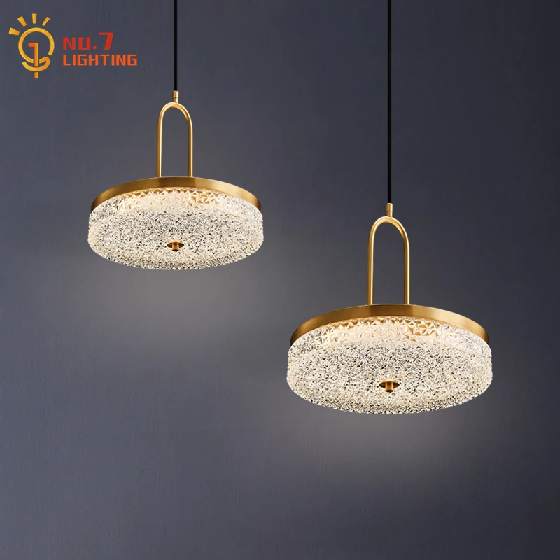 

Luxury Fashion Atmosphere Copper Crystal Pendant Lights Romantic Modern Light Fixtures Home Decor Coffee Bedside Restaurant Cafe