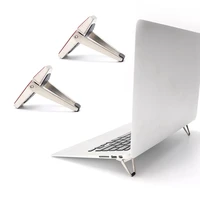 portable invisible laptop stand 2pcs mini aluminum cooling pad pc laptop desk support bracket for macbook proair kickstand