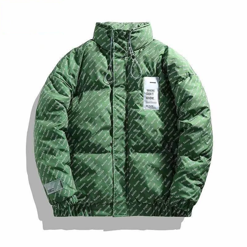 2022 Down Padded Jacket Men's Winter New Trendy Brand Hip-hop Ins Stand-up Collar Padded Jacket Thickened Warm Bread Jacket