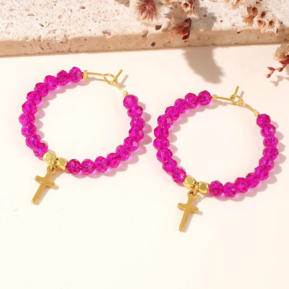 Женские серьги-кольца с искусственным жемчугом 1 пара