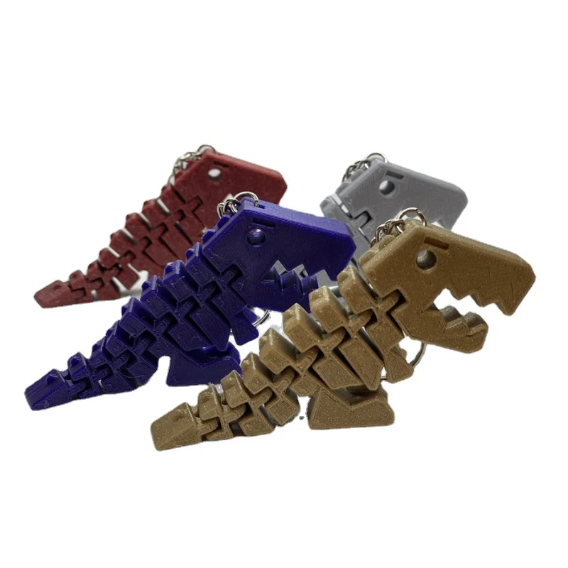 ديناصور المفاتيح تيركس فليكس ريكس مفصلية كيرينغ ثلاثية الأبعاد الطباعة مفتاح سلسلة