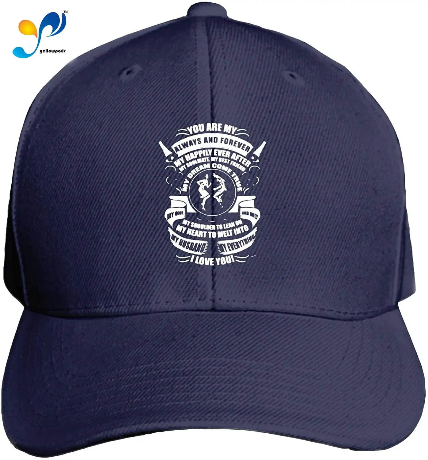 

Customized Unisex Trucker Baseball Cap Adjustable I Love My Husband Peaked Sandwich Hat