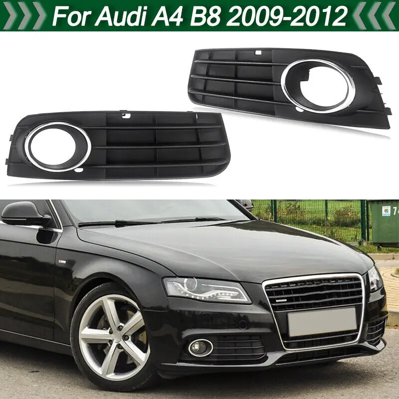 1 пара переднего бампера автомобиля, противотуманная фара, нижняя решетка, крышка для Audi A4 B8 2008 2009 2010 2011 2012 8K 0807681   8К 0807682