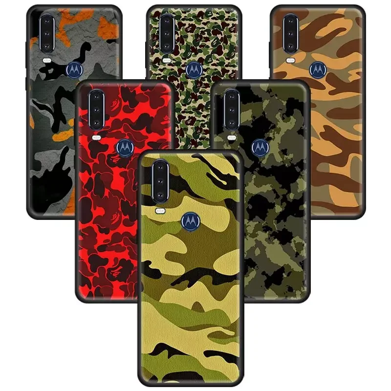

Army Camo Camouflage Case for Motorola Moto G8 Play G Power Lite E6s Stylus One Hyper Edge Plus Silicone Phone Coque
