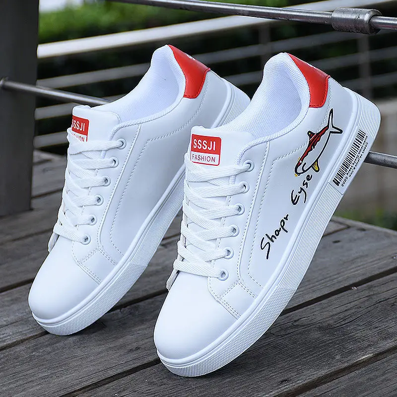 

Легкие кроссовки для Скейтборда для мужчин и женщин, дышащие, водонепроницаемые, повседневная кожаная нескользящая обувь на плоской подошве, белые