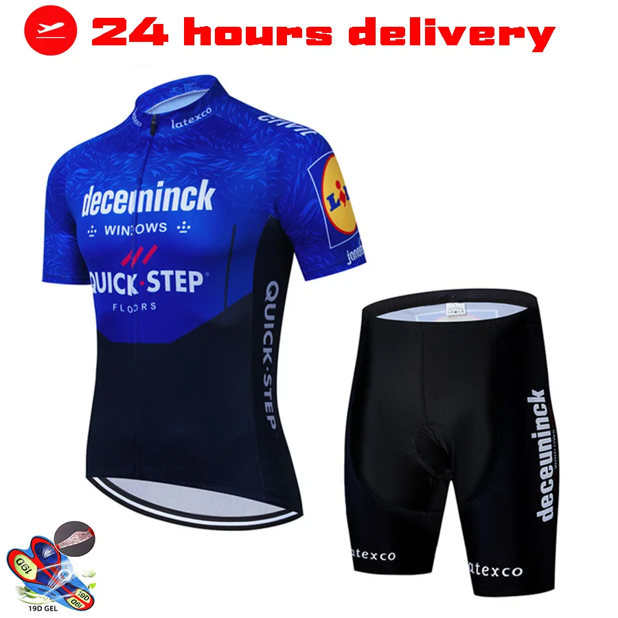 

Mens Summer TEAM QUICKSTEP PRO Cycling Jersey Bike Shorts Suit MTB Ropa Ciclismo Bicycling Maillot Culotte Clothing 19D Gel