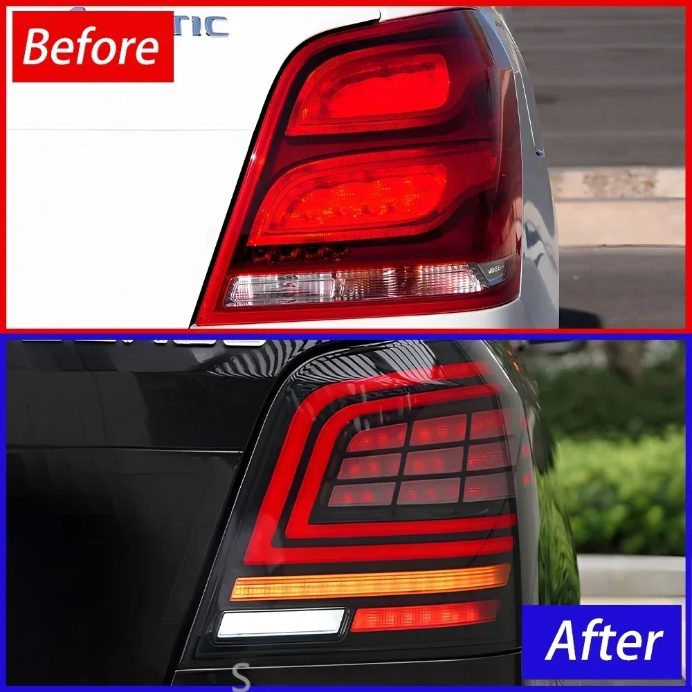 Фото Светодиодные задние фонари в сборе для Benz Glk 2008-2015 X204, автоматические задние фонари, обновление, высокая конфигурация, противотуманные тормозные указатели поворота, аксессуары №3
