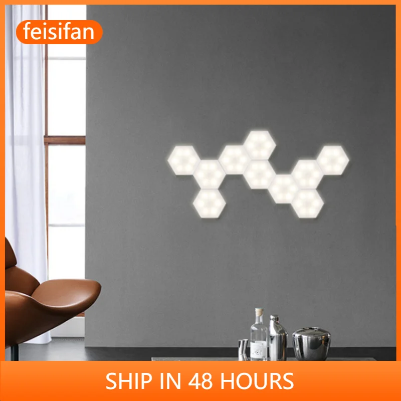 

Светодиодная лампа, креативное освещение, настенная лампа «сделай сам», небольшая Ночная лампа, сращивающаяся лампа, настенная лампа с сенс...