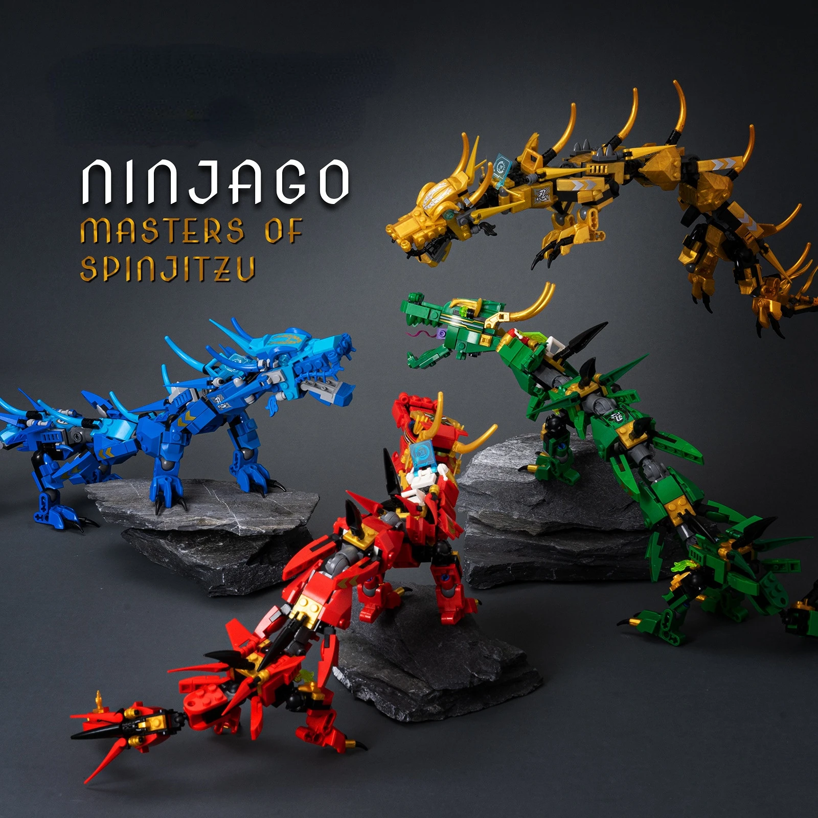 

Строительные блоки MOC ниндзя-Дракон «золотой дракон» с фигурками, креативные игрушки, сделай сам, подарки на день рождения для детей