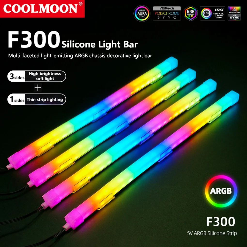 

Coolmoon Computer Case 26LEDs RGB Light Strip Chassis Lamp Decoration