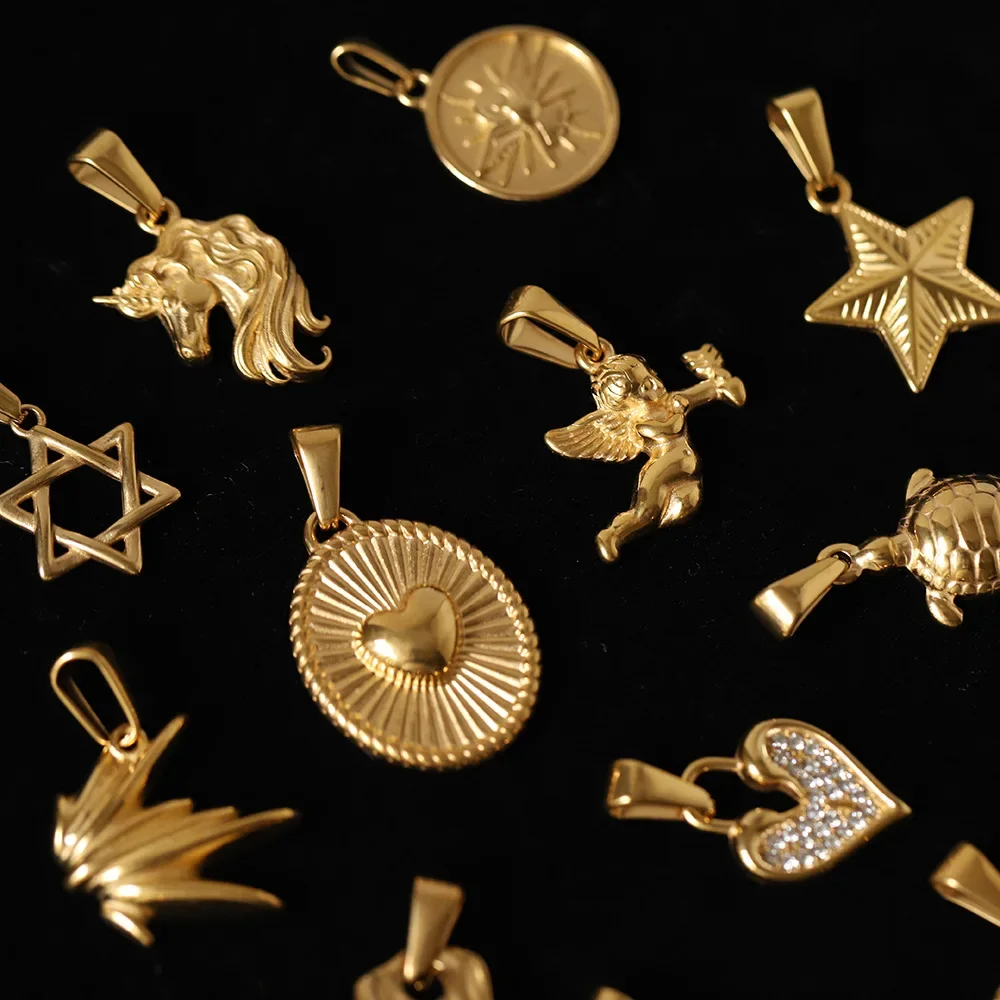 Титановая сталь Единорог Пернатый Черепаха Ангел Подвески для изготовления