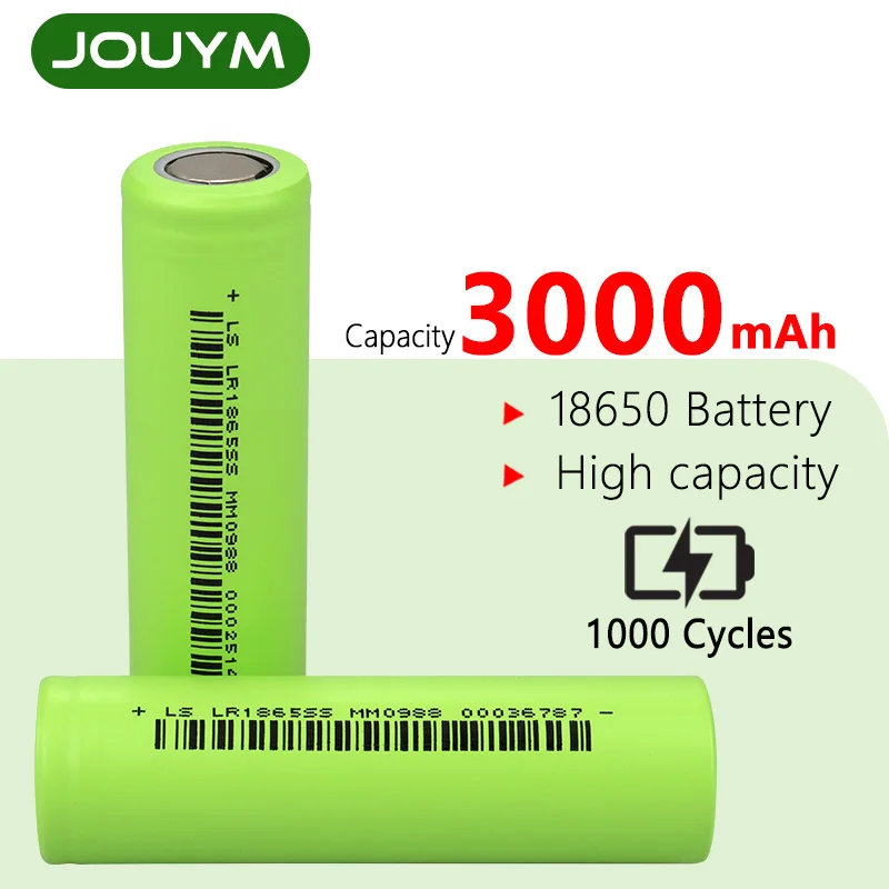 

JOUYM 18650 Battery 3000mAh High Current Lithium-ion Batteries 3.7V Discharge 20A Power Cell for Screwdriver