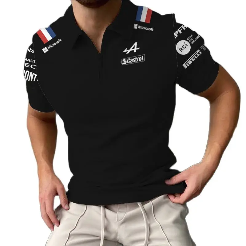 

2022 New 3D Printing Men's Sports Casual Polo Polo Polo Polo Tee Shirt