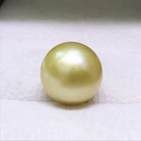 huge charming 14 15mm natural south sea genuine golden round good luster jewelry loose pearl jewelry
