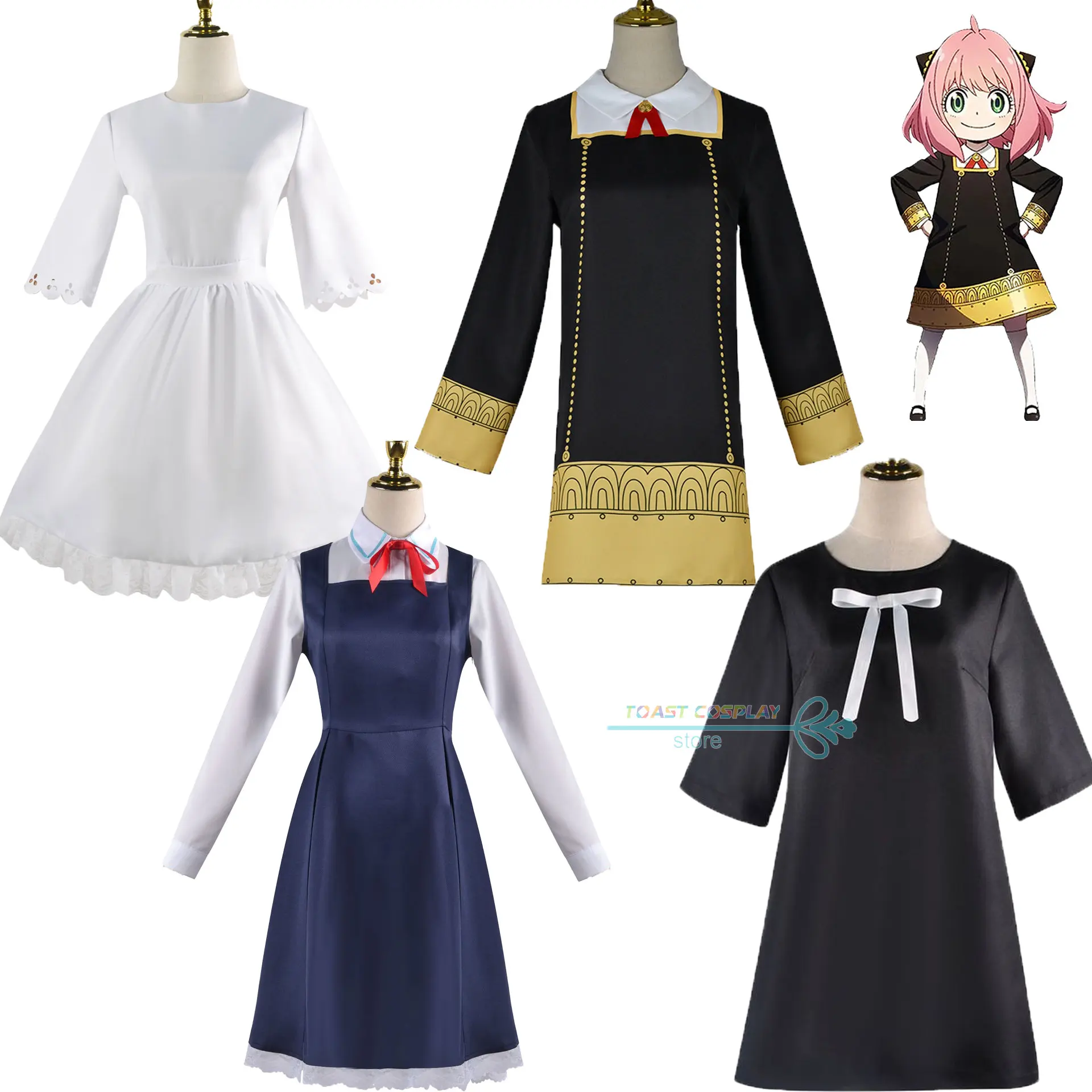 

Spy Family Anya Forger Anime Cosplay Costume Lovely Dress Cos Outfit Melting Girl for Women Halloween Cosplay Party Clothing