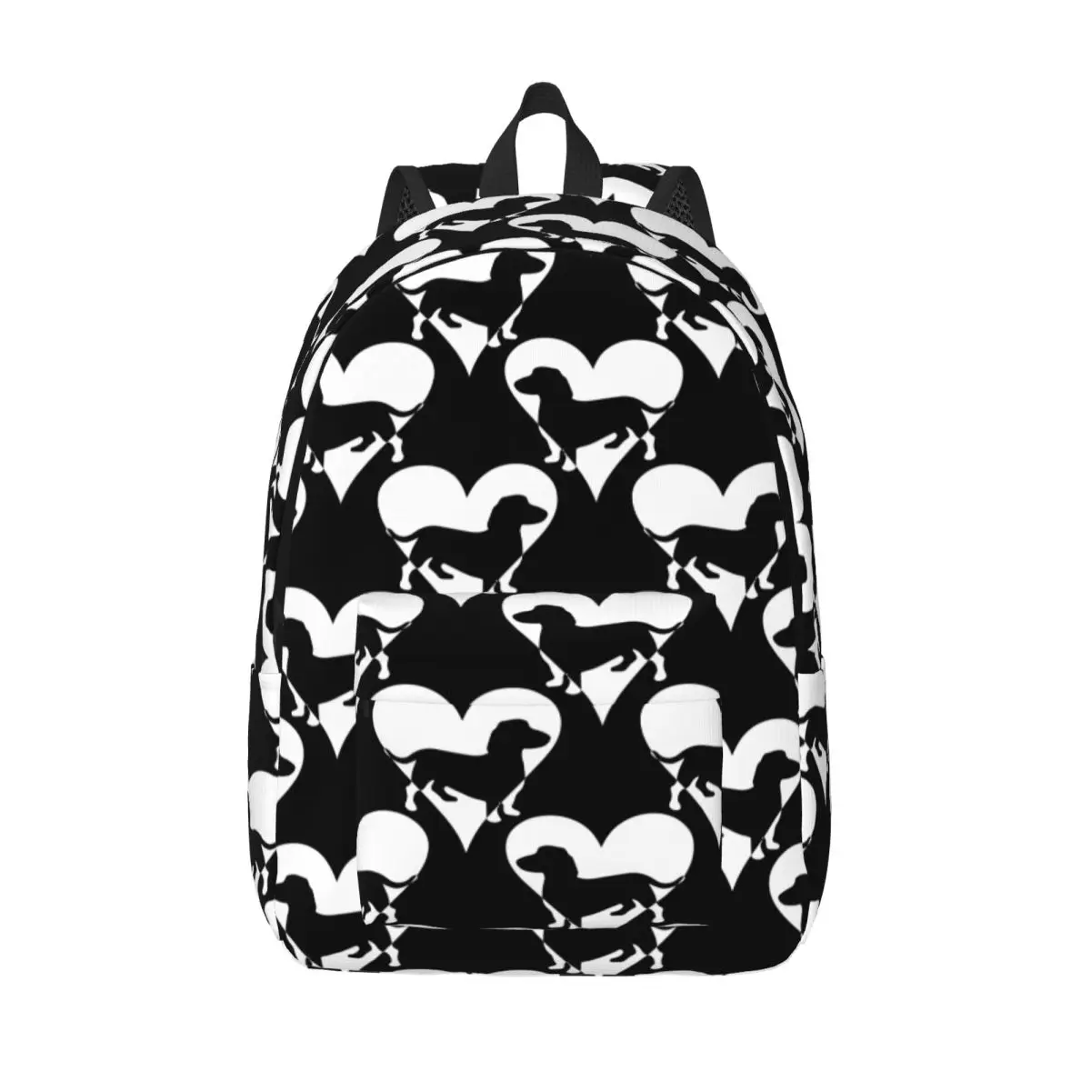 

Dachshund Dog Heart for Teens Student School Bookbag Canvas Daypack Middle High College Hiking