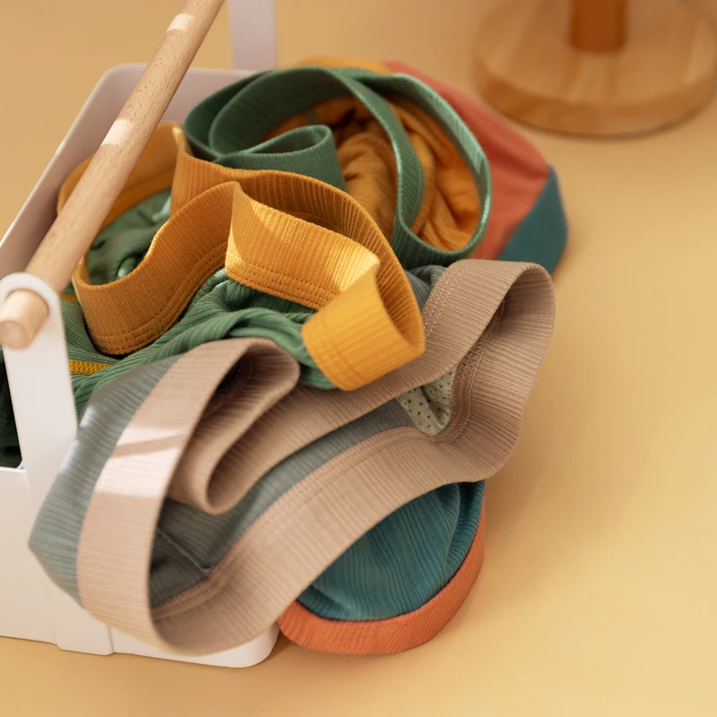 Мужские шорты-боксеры из модала со средней талией молодежные однотонные мягкие