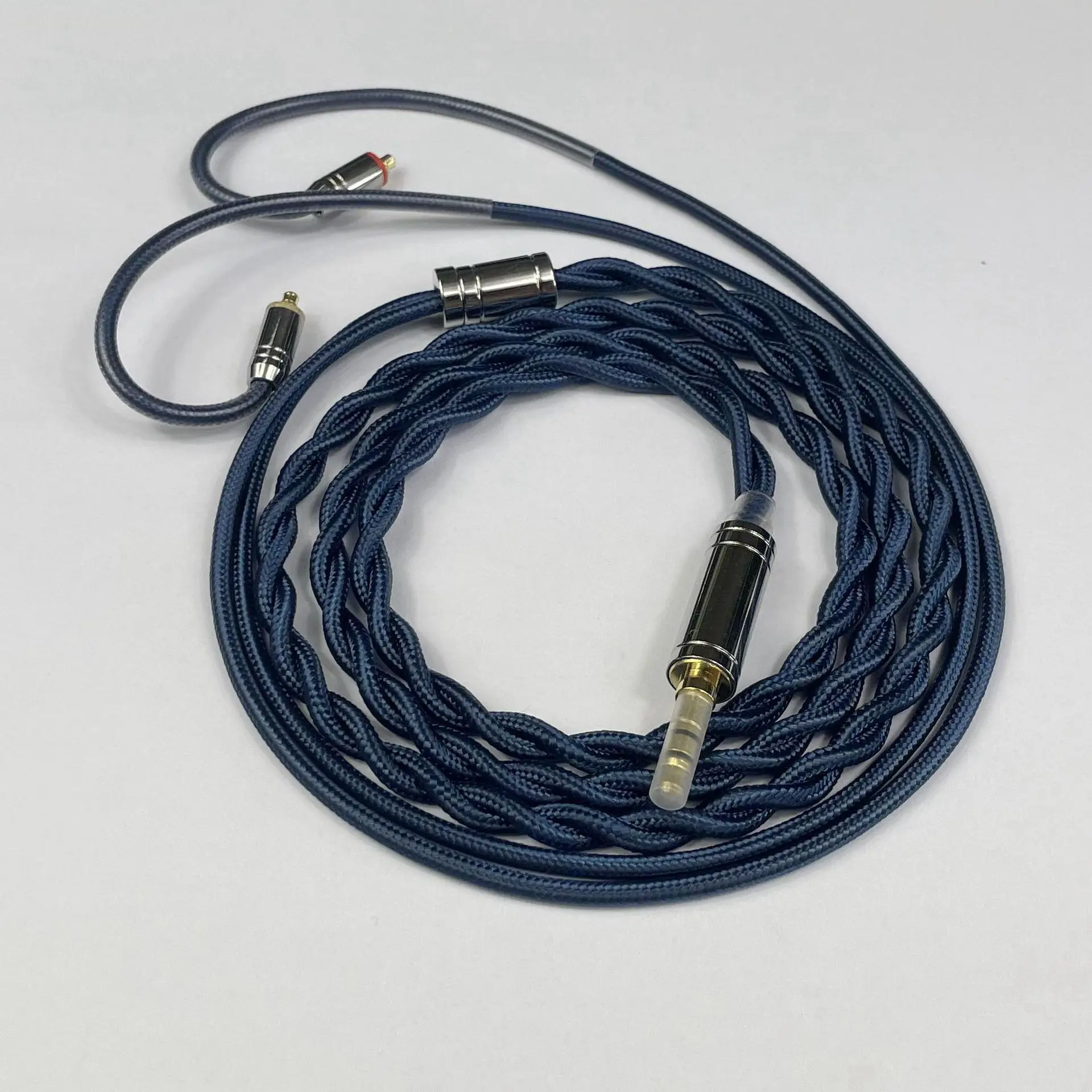 

97 2 cores Silver Plated OCC Handmade Headphone Replacement Cable For HD580 HD650 HD800 HIFIMAN ANANDA Blue iem cable